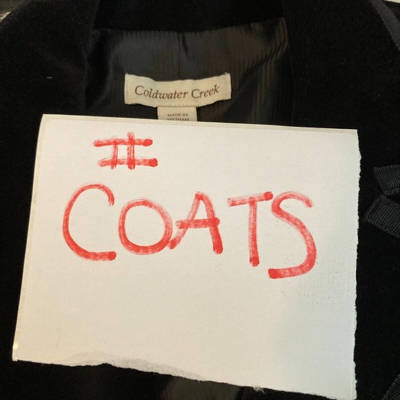 Coldwater Creek Blazer Jacket Womens Sz 8  Black Cotton Velvet Satin Trim Tuxedo - Picture 10 of 10